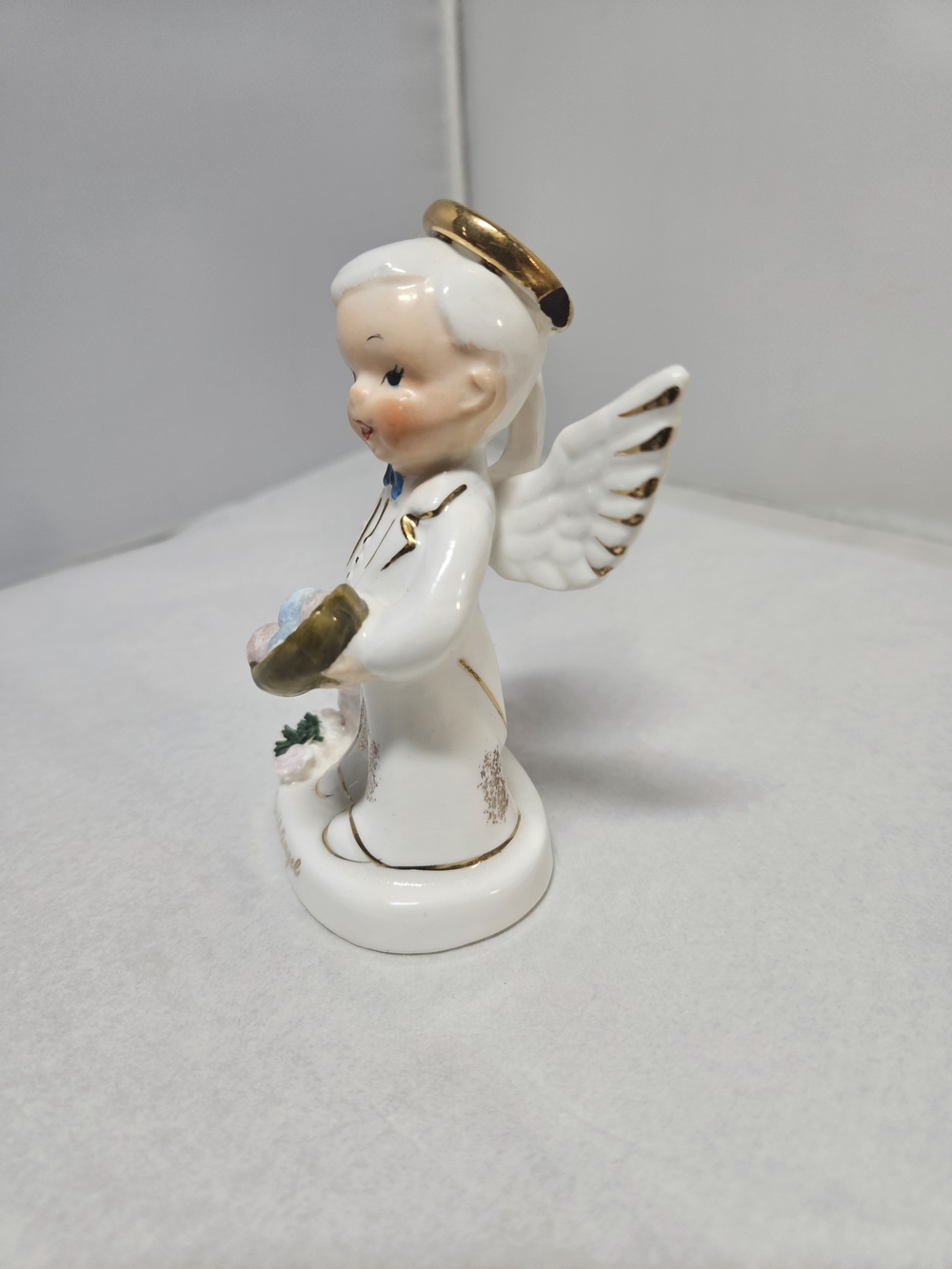 Vintage Napco A1920 April Birthday Month Boy Angel Porcelain Figurine - Picture 2 of 9